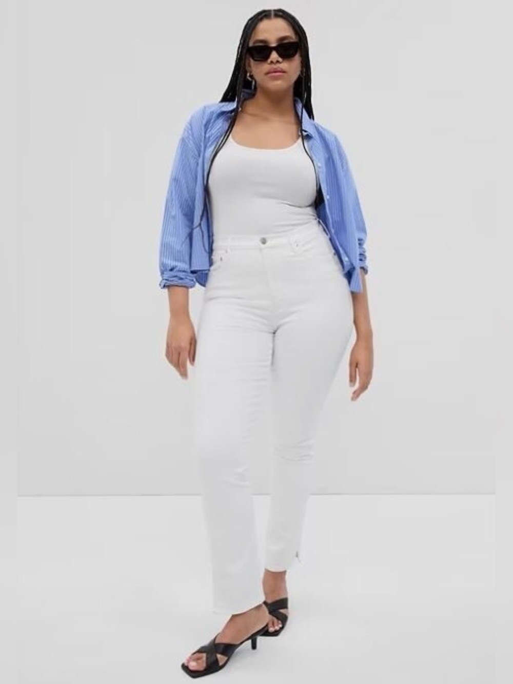 GAP Women's White - 70's Flare High Rise